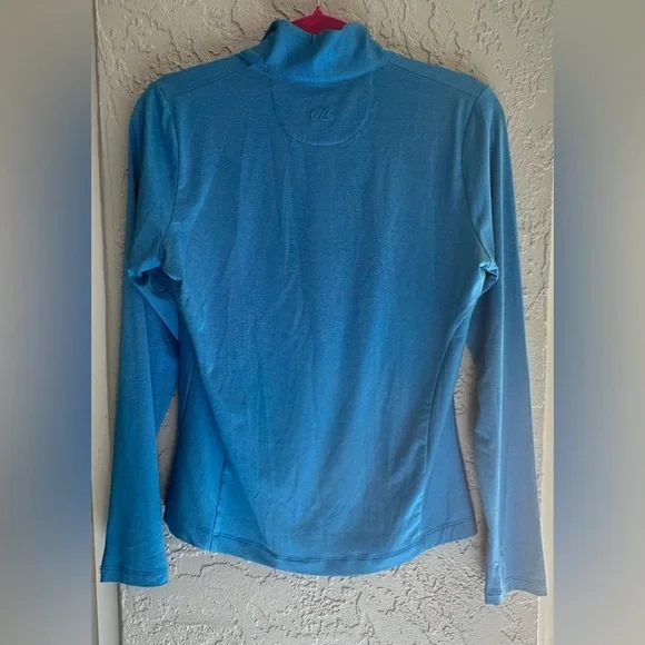 Cutter & Buck Women's Vibrant Blue Long Sleeve Top with 3/4 Zipper - Picture 5 of 8